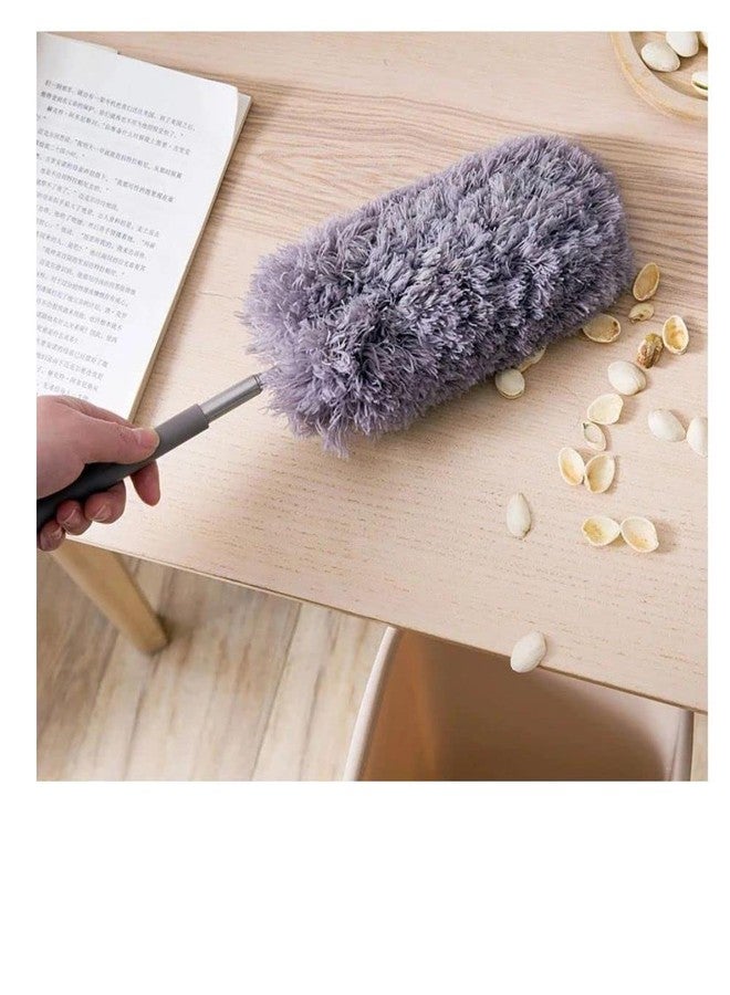 Kunya Microfiber Feather Duster Bendable & Extendable Fan Cleaning Duster with 100 inches Expandable Pole Handle Washable Duster for High Ceiling Fans, Window Blinds, Furniture (Grey) - Image 1
